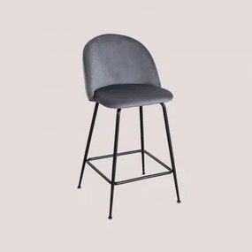 Set Van 2 Hoge Krukken In Fluweel Kana Design Zwart & Grijs & ↑65 Cm - Sklum