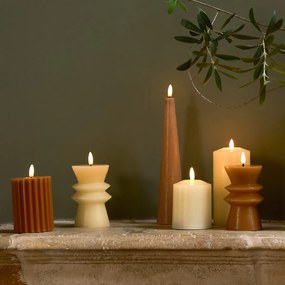LED kaars in wax H14,6 cm, Caspar