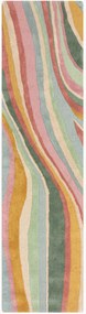 Handgetufte hoog-laag wollen loper Abstract Flow