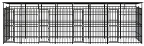 vidaXL Hondenkennel met dak 14,75 m² staal