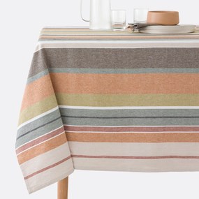 Tafelkleed met strepen van gewassen geweven katoen Antika