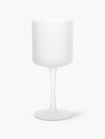 Mondgeblazen witte wijnglazen Ripple met groefreliëf, 2-delig