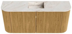 Mondiaz Joya DLux 95cm toiletmeubel ronding links/rechts oak met wastafel faye midden zonder kraangat frappe