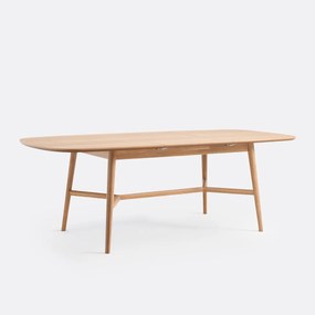 Uitschuifbare eettafel, eiken en fineer, 6 tot 8 couverts, YVAN