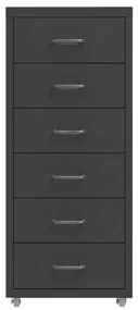 vidaXL Ladeblok verrijdbaar 28x41x69 cm metaal antracietkleurig
