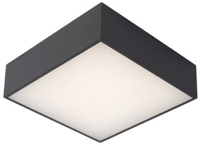 Lucide Roxane vierkante plafondlamp 24cm 12W antraciet