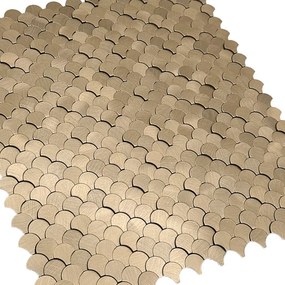 Zelfklevende Mozaïektegels Metaal | Visschub Goud | 28,8×29,8 cm | Keuken, Bad &amp; WC