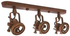 Plafondlamp Triple Prescott Antiek Donker Koper