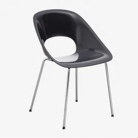 Set Van 4 Eetkamerstoelen Van Polypropyleen En Ijzer Louna Grijs – Grafiet - Sklum