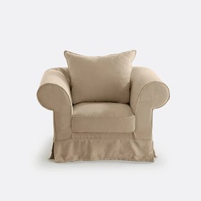 Fauteuil in dik linnen, uitstekend comfort, Adelia