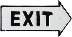 Wandbord exit - metaal - decoratie - pijl - exit bord - gietijzer - uitgangsbord