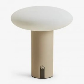 Draadloze Led-buitenlamp Voor Op Tafel Van Ijzer Zosima Tapioca Beige - Sklum