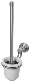 Haceka Allure Toiletborstelhouder - wandmodel - open - keramiek - geborsteld RVS 1208632