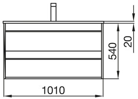 Muebles Resh badkamermeubel eiken 100cm met zwarte wastafel zonder kraangat