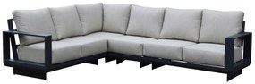 Avellino hoek loungeset 4 delig antraciet aluminium soft grey