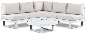 Hoek loungeset 5 personen Aluminium Wit Lifestyle Garden Furniture Lorenzo