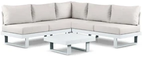 Hoek loungeset 5 personen Aluminium Wit Lifestyle Garden Furniture Lorenzo