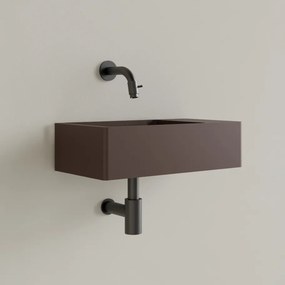 Sanigoods Luko fontein 40x22cm rechts zonder kraangat choco bruin