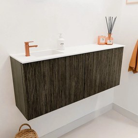 Mondiaz Joya 100cm toiletmeubel shadow met wastafel faye links 1 kraangat talc