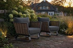 Stoel en Bank Loungeset 4 personen Aluminium/wicker Grijs  Santika Furniture Santika Tika