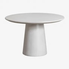 Ronde Eettafel Ø120 Cm In Cement Noemi Zand Grijs - Sklum
