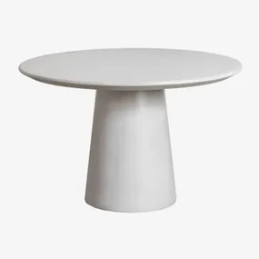 Ronde Eettafel Ø120 Cm In Cement Noemi Zand Grijs - Sklum