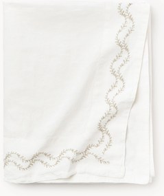 Handgeborduurde tafelkleed Ivy van gewassen linnen