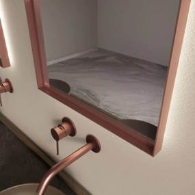 Gliss Design Delta spiegel met LED-verlichting 40x100cm rosé koper