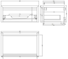 SaniGoods Alvares badmeubel 80cm zonder waskom eiken ashgrey