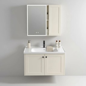 Badkamermeubelset met wastafel Monti 60cm Creme