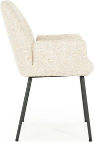 Eleonora Indy Stoel Met Armleuningen Beige Geweven Stof