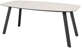 Taste by 4 Seasons Manolo tuintafel antraciet met geprint keramisch blad 180 x 95 cm Tuintafel beige weerbestendig