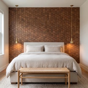 Decoratief Houten Wandpaneel | Snowdrop   Smoked Brown | 60×60 cm | Amerikaans Notenhout