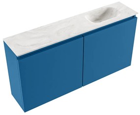 Mondiaz Ture DLux toiletmeubel 100cm jeans met wastafel ostra rechts met kraangat