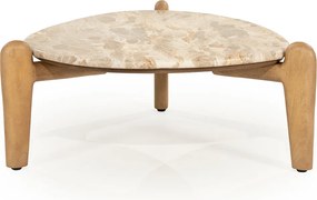 Salontafel Hout En Marmer S - 70 X 70cm.