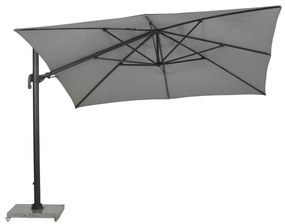 Garden Impressions Hawaii Big Pole zweefparasol 350x350 cm - donker grijs frame - licht grijs doek