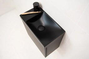 Sanigoods Minimo toiletmeubel 40cm mat zwart met mat zwarte fontein zonder kraangat