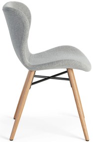 ALTEA Grijs (stof Rio 180)/poten natuur eiken – MODERNE STOEL VOOR WOONKAMER/EETKAMER/KEUKEN/KANTOOR