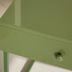 Metalen Nachtkastje Met Lade Groen - 41x41x50cm.