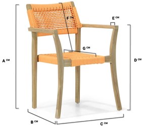 Tuinset 10 personen 400 cm Rope Oranje Lifestyle Garden Furniture Dallas/Brighton