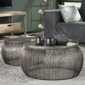 Ronde Salontafelset Draadstaal - 65 X 65cm.