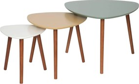 Atmosphera Miléo Bijzettafels - Set van 3 - Botanisch Design - Hout