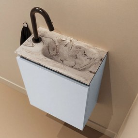 Mondiaz Ture DLux toiletmeubel 40cm clay met wastafel glace rechts met kraangat