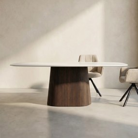 Deens Ovale Eettafel Keramiek - 215 X 105cm.