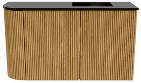 Mondiaz Joya 70cm toiletmeubel ronding links oak met wastafel faye rechts zonder kraangat urban