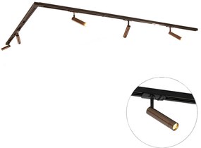 Modern railsysteem met 5 spots donker brons 1-fase - Iconic Ivy