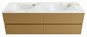 Mondiaz Vica DLux badmeubel 150cm oro 4 lades met wastafel frappe dubbel 2 kraangaten