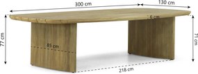 Dining Tuintafel  300 x 125 cm Old teak greywash Falcon