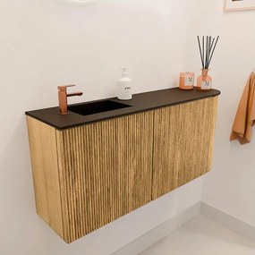 Mondiaz Joya 90cm toiletmeubel ronding rechts oak met wastafel faye links 1 kraangat urban