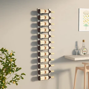 vidaXL Wijnrek voor 12 flessen wandmontage ijzer wit